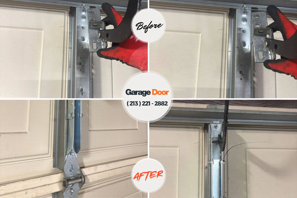 Before and after: garage door repair Haven, KS
